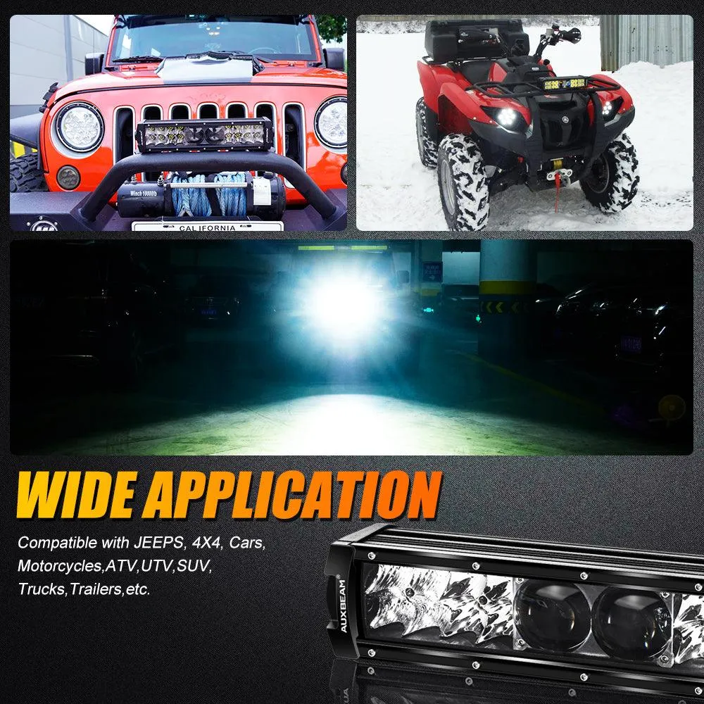 12 Inch 5D-PRO Series 22000LM Spot Beam Off Road Led Light Bar Universal Mounting Brackets Adjustable Pillar Hood