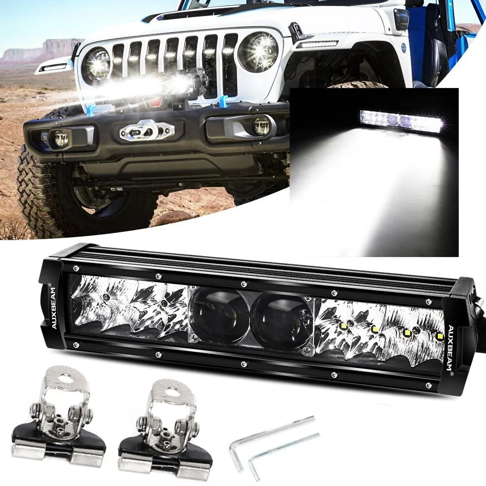 12 Inch 5D-PRO Series 22000LM Spot Beam Off Road Led Light Bar Universal Mounting Brackets Adjustable Pillar Hood