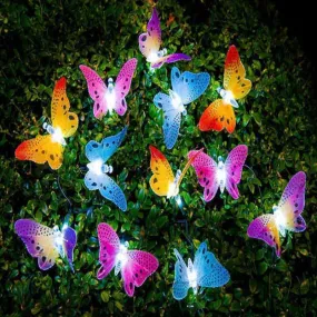 12 LED Solar Powered Butterfly Lights