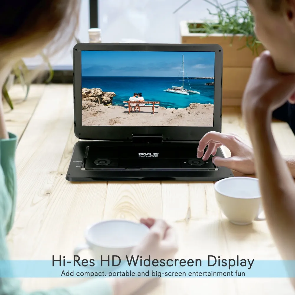 15.6’’ Portable Cd/Dvd Player - Hi-Res Hd Widescreen Display With Dual Full Range Stereo Speakers