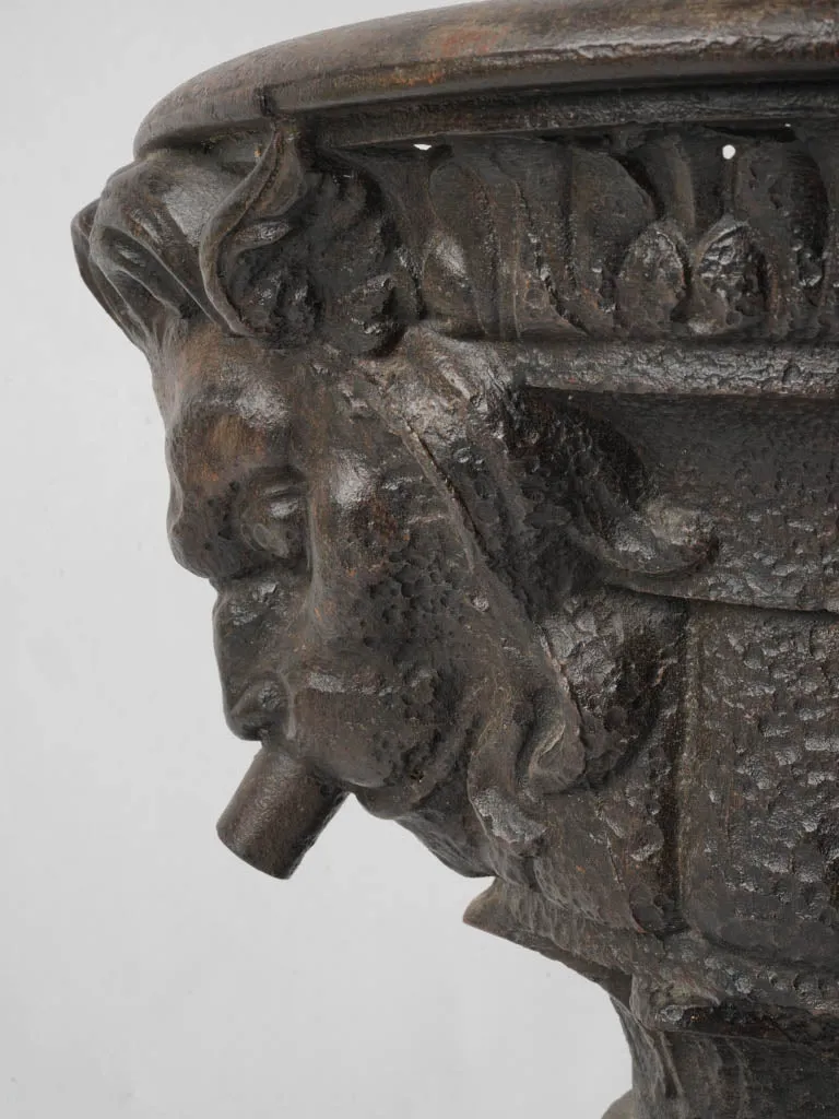 18th-Century French Cast Iron Lion Head Downspout Fixture 15"