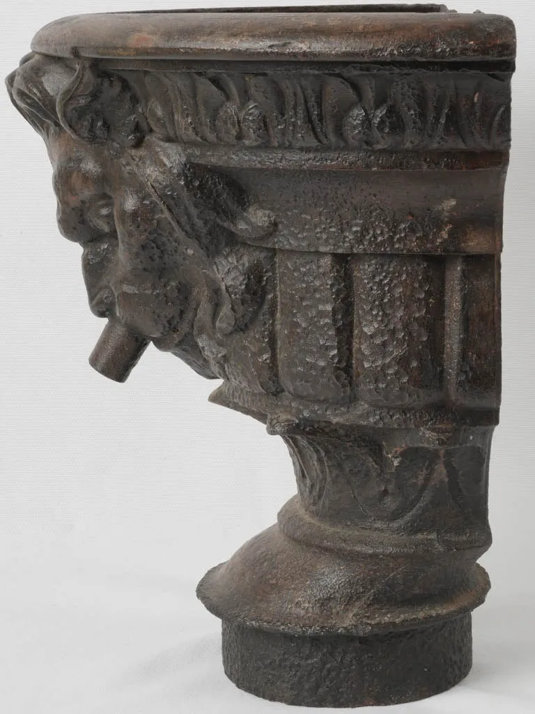 18th-Century French Cast Iron Lion Head Downspout Fixture 15"