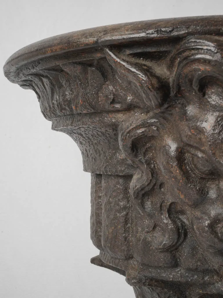 18th-Century French Cast Iron Lion Head Downspout Fixture 15"