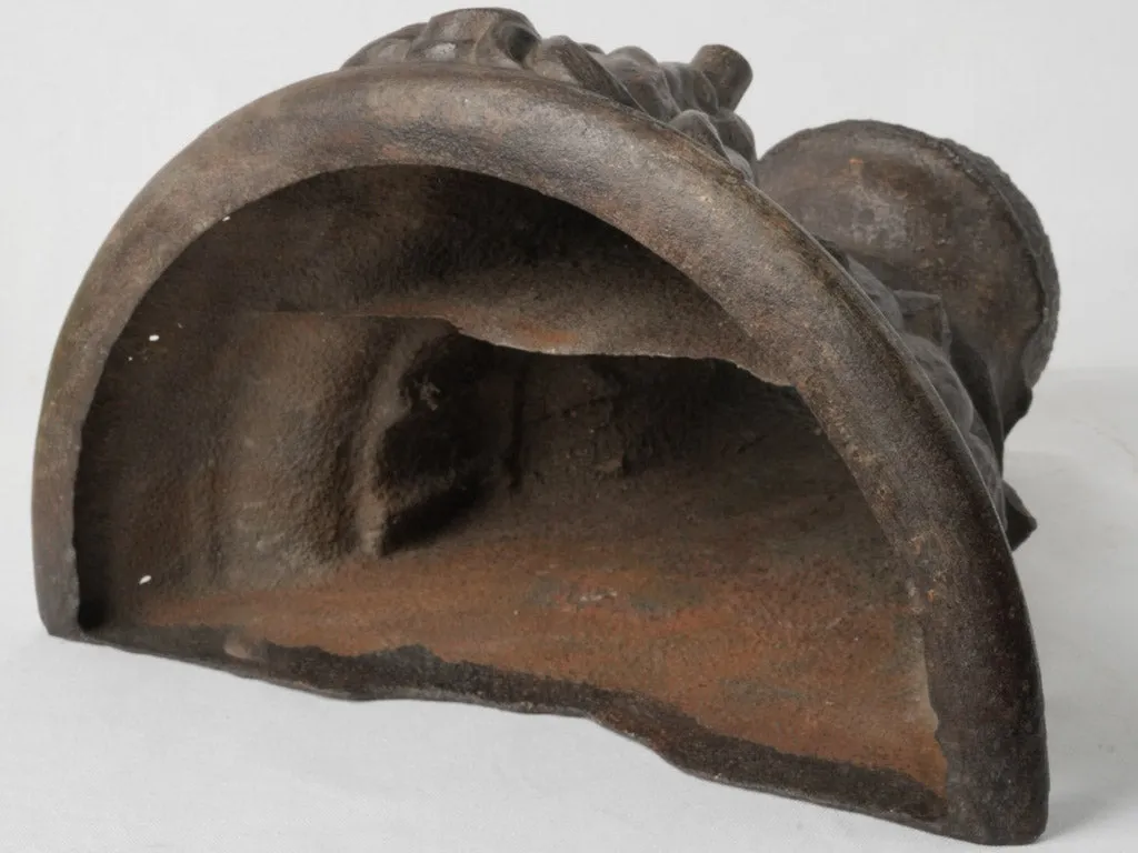 18th-Century French Cast Iron Lion Head Downspout Fixture 15"