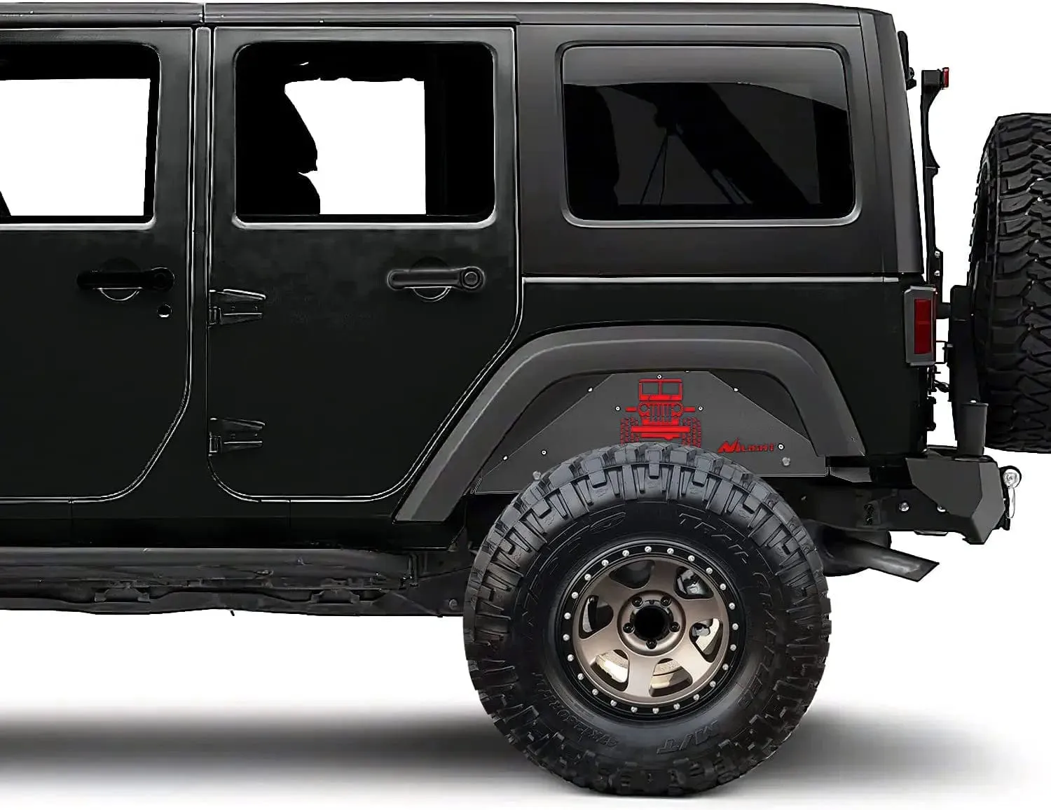 2007-2018 Jeep Wrangler JK JKU 4WD Rear Inner Fender Liners Wheel Cover