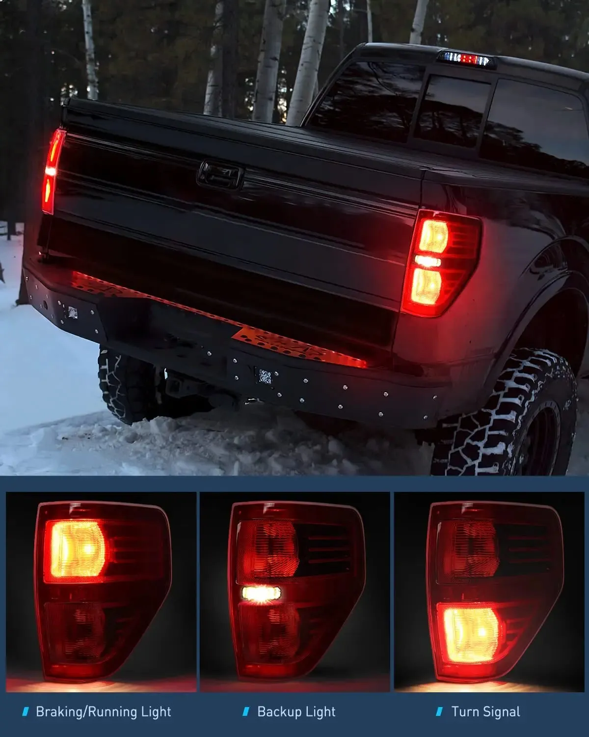 2009-2014 Ford F150 Tail light Assembly Rear Lamp Replacement OE Style Red Housing Passenger Side