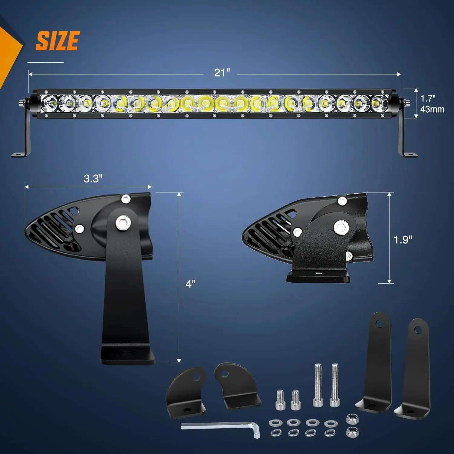 21 Inch 100W Slim Spot Flood Led Light Bar