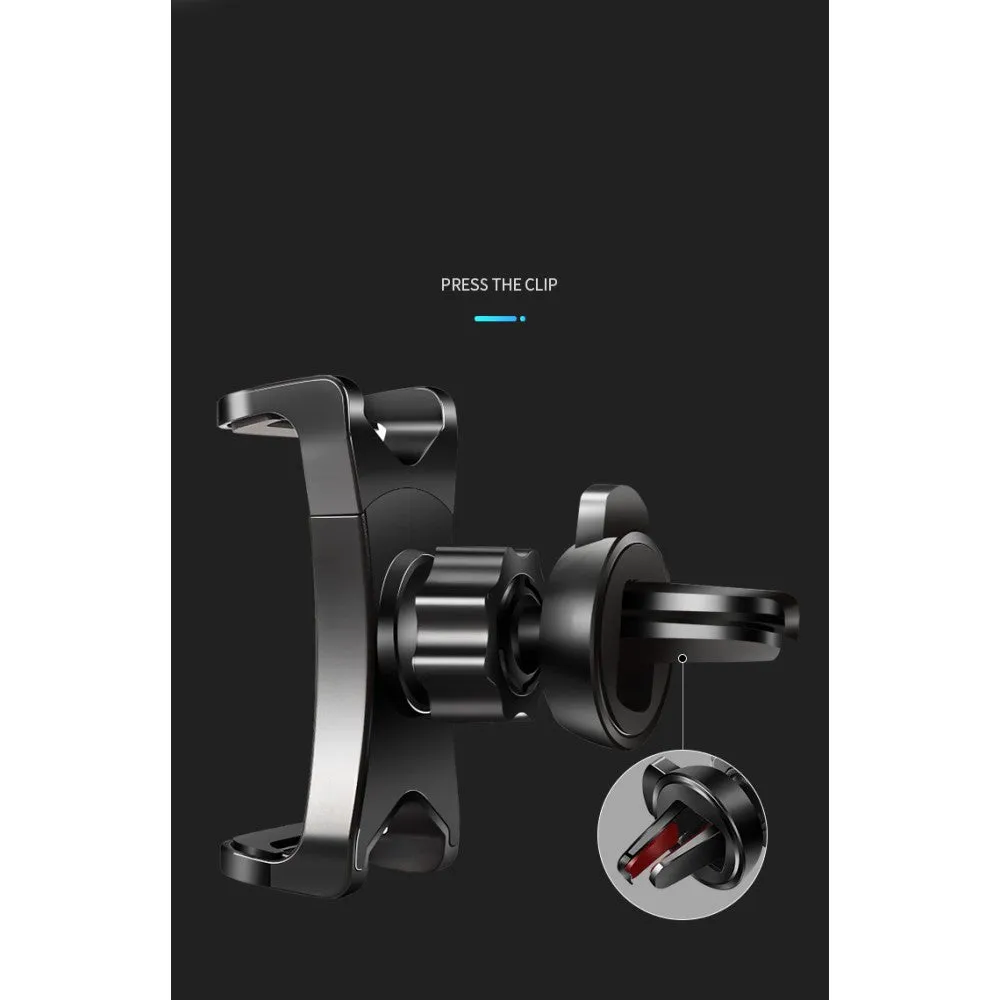 3 in 1 Car GPS Smartphone Holder: Dashboard / Visor Clamp   AC Grid Clip for Nokia 5.1 Plus (2019) - Black