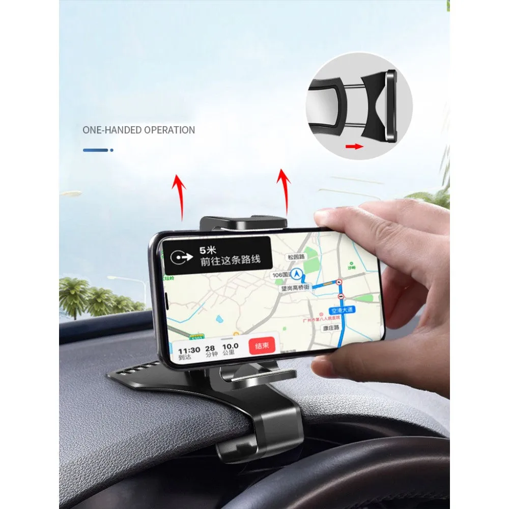 3 in 1 Car GPS Smartphone Holder: Dashboard / Visor Clamp   AC Grid Clip for Nokia 5.1 Plus (2019) - Black