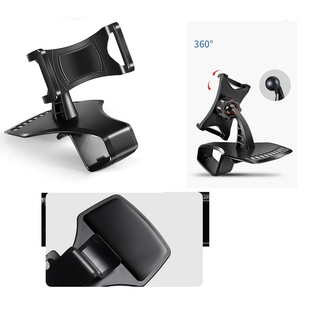 3 in 1 Car GPS Smartphone Holder: Dashboard / Visor Clamp   AC Grid Clip for Nokia 5.1 Plus (2019) - Black