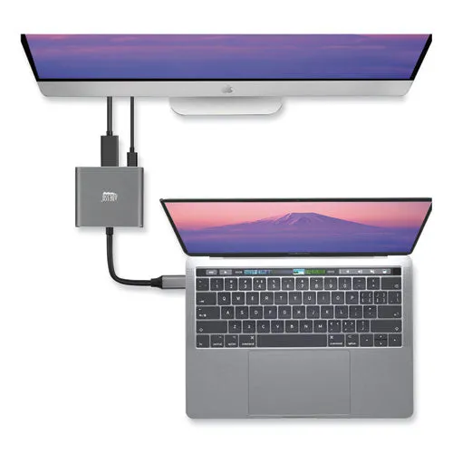 3-in-1 Usb-c Multi-port Taa Compliant Docking Station, Hdmi, Usb-c, Usb 3 A pd, Black/gray