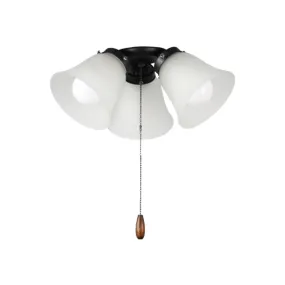 3 Lights LED Ceiling Fan Light Kit, Black Finish