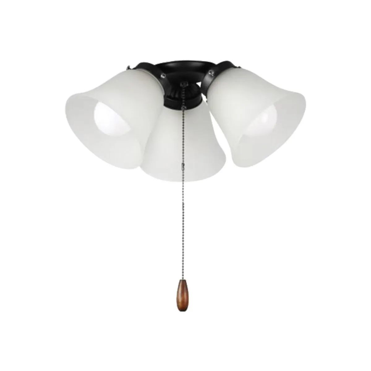 3 Lights LED Ceiling Fan Light Kit, Black Finish