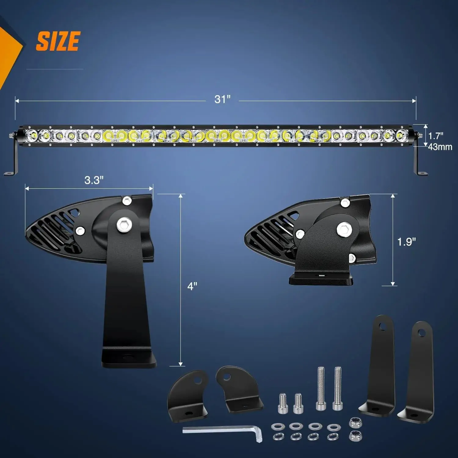 31 Inch 150W 14500LM Slim Spot Flood Led Light Bar