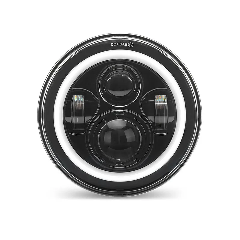 4-in-1 Controlled 7'' LED Halo Headlights and 4'' Cree LED Halo Fog Lights with Turn Signals for Jeep Wrangler JK