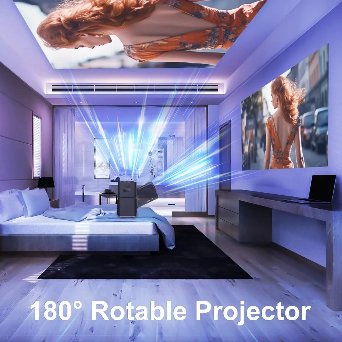 4K Android 11 Projector: 1080P, Wifi6, BT5.0, 390 ANSI, HY300 - Magcubic