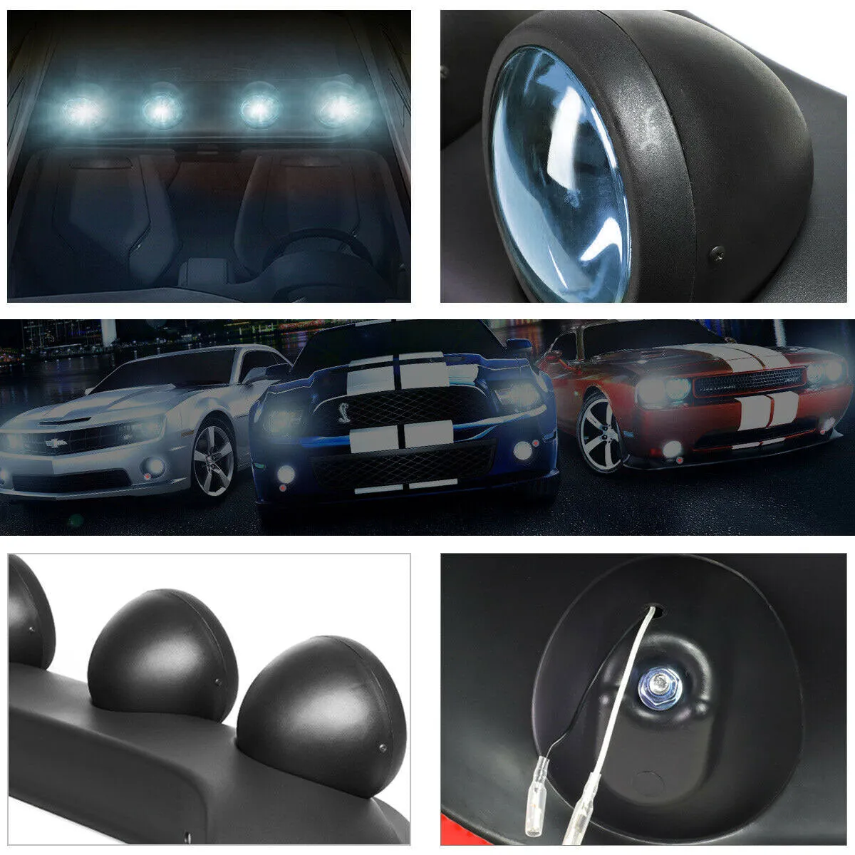 4X4 Car Black Housing NEO Clear Lens Off-Road Roof Top Mounted Rally Fog Light Lamp Blue