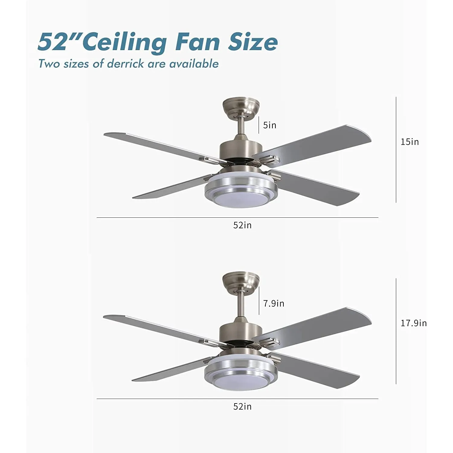 52" Esthetic Ceiling Fan with Lights