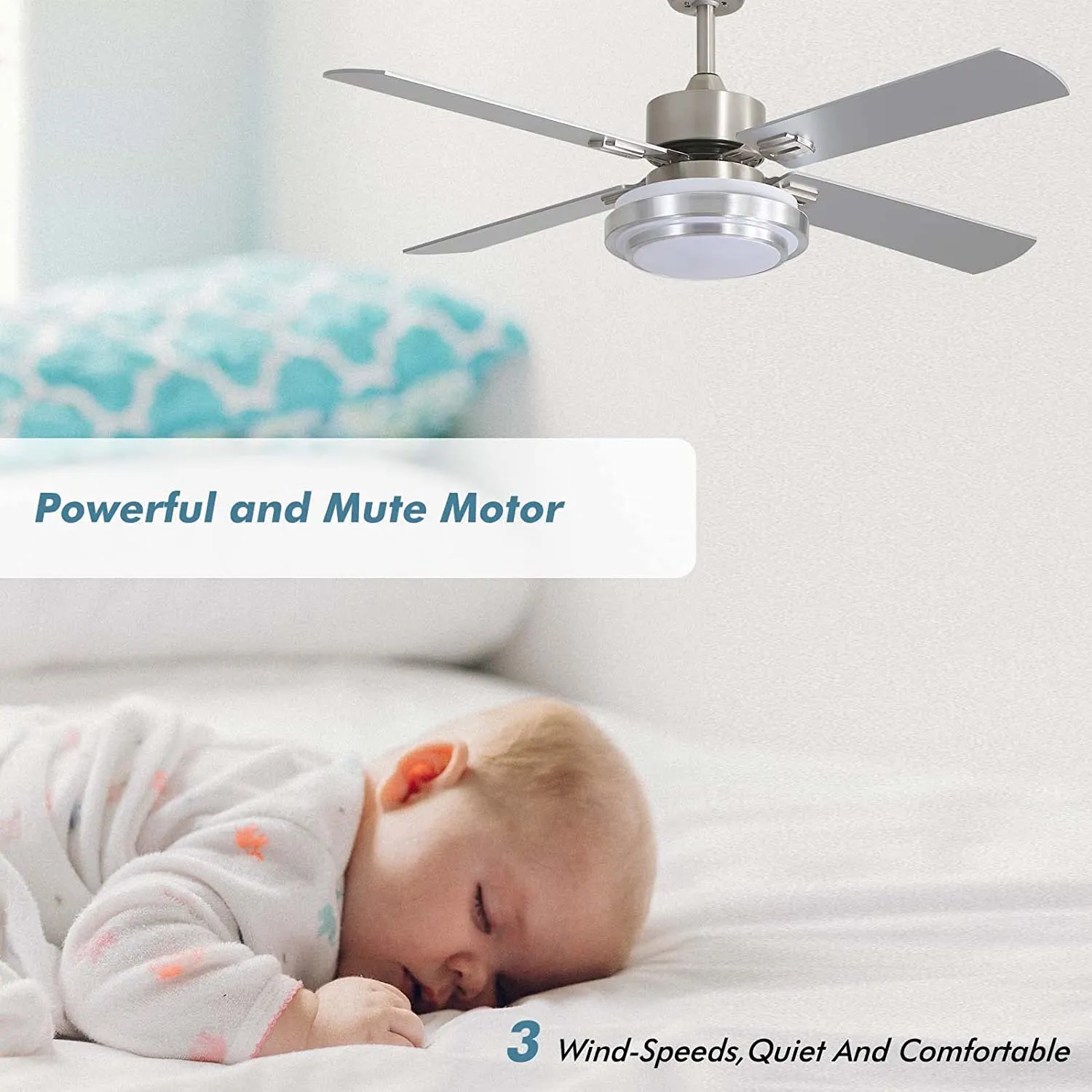 52" Esthetic Ceiling Fan with Lights