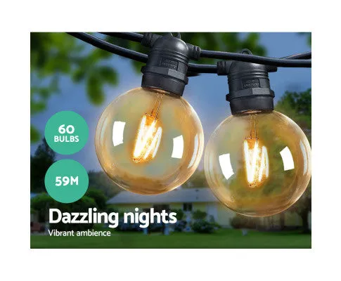 59m LED Festoon Lights Sting Lighting Kits Wedding Outdoor Party