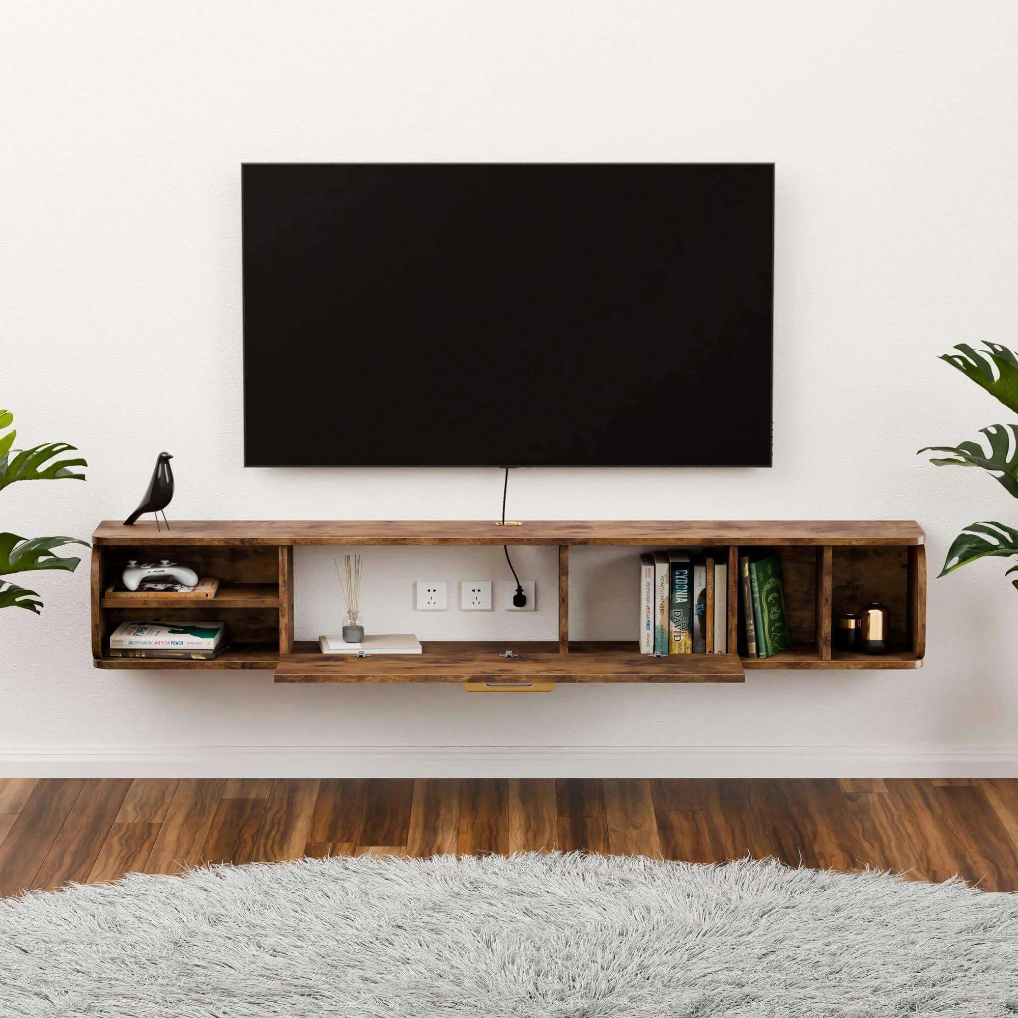 67" Prima TV Stand Rustic Brown