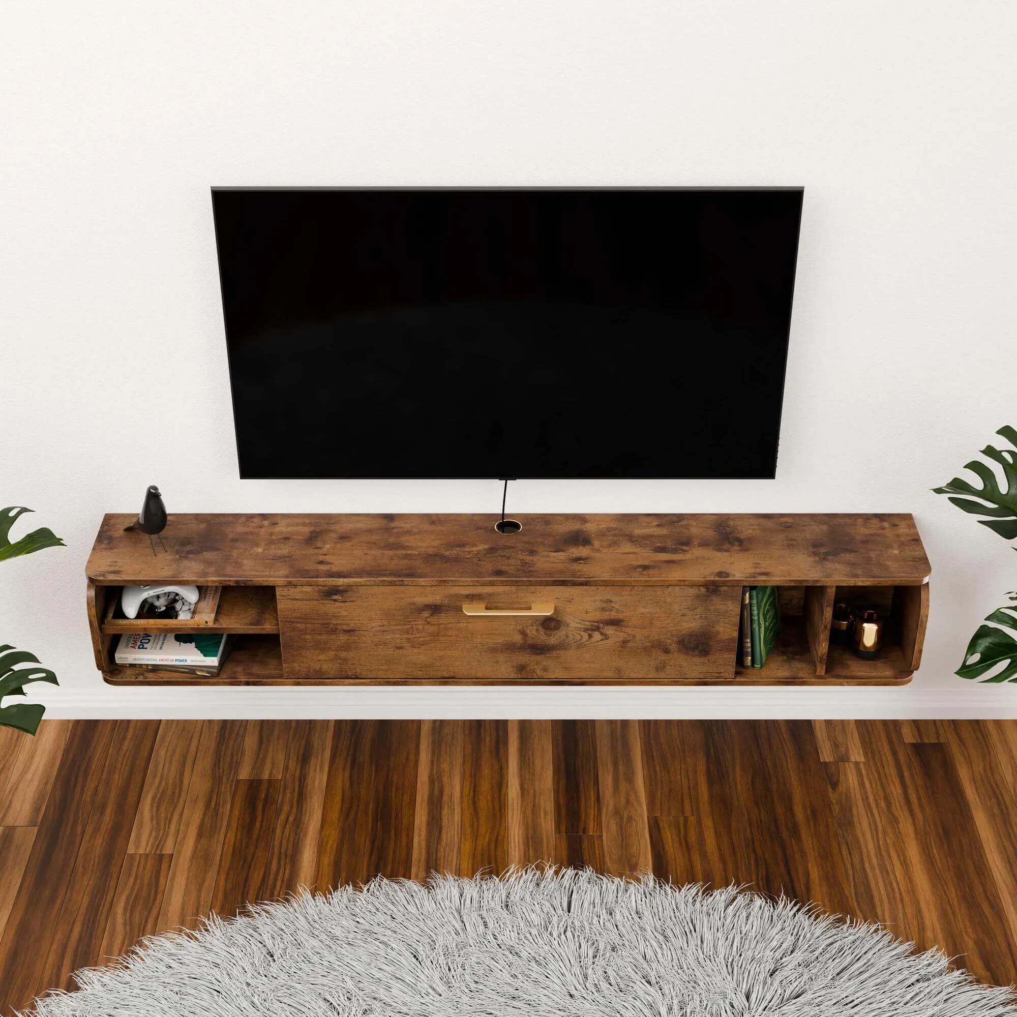 67" Prima TV Stand Rustic Brown