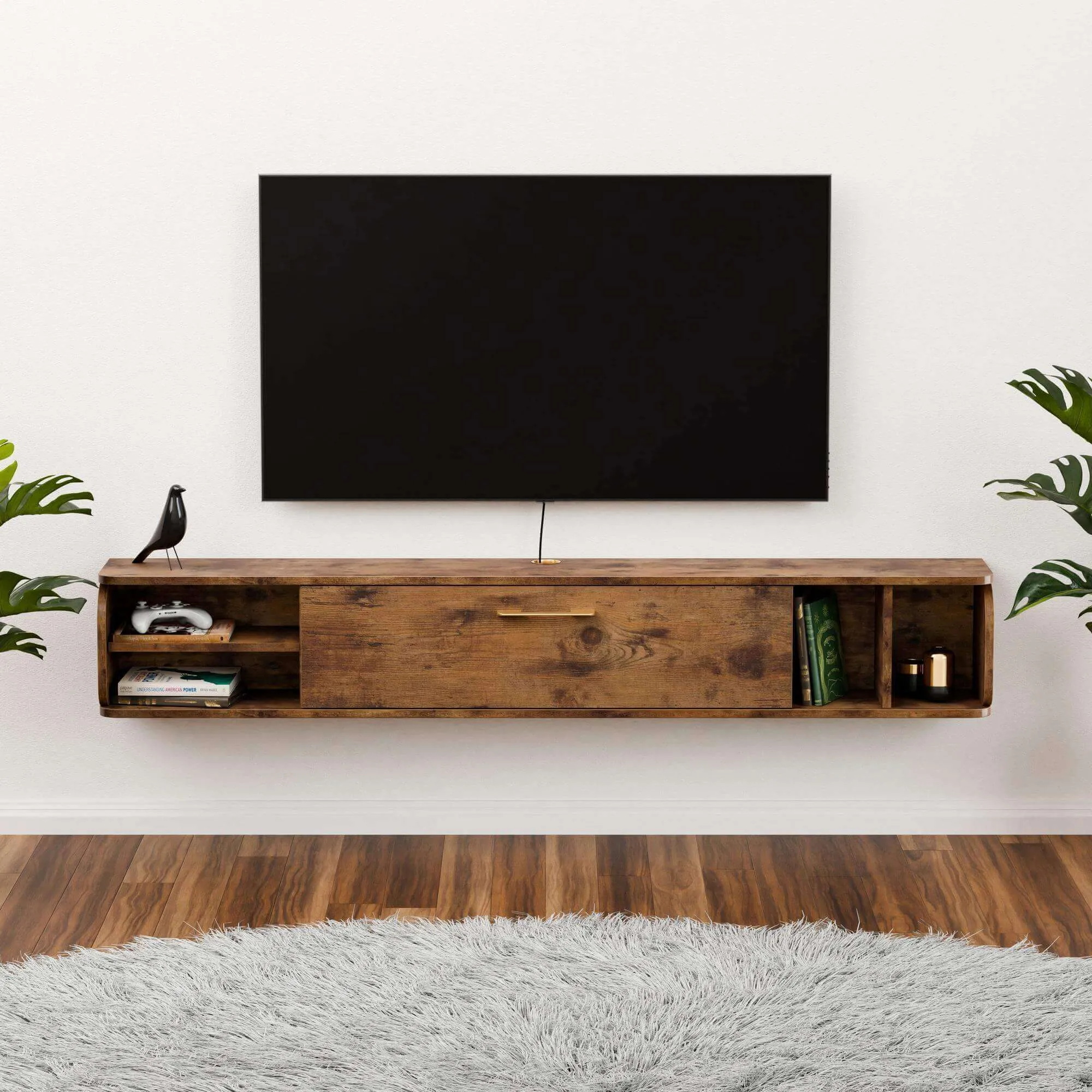 67" Prima TV Stand Rustic Brown