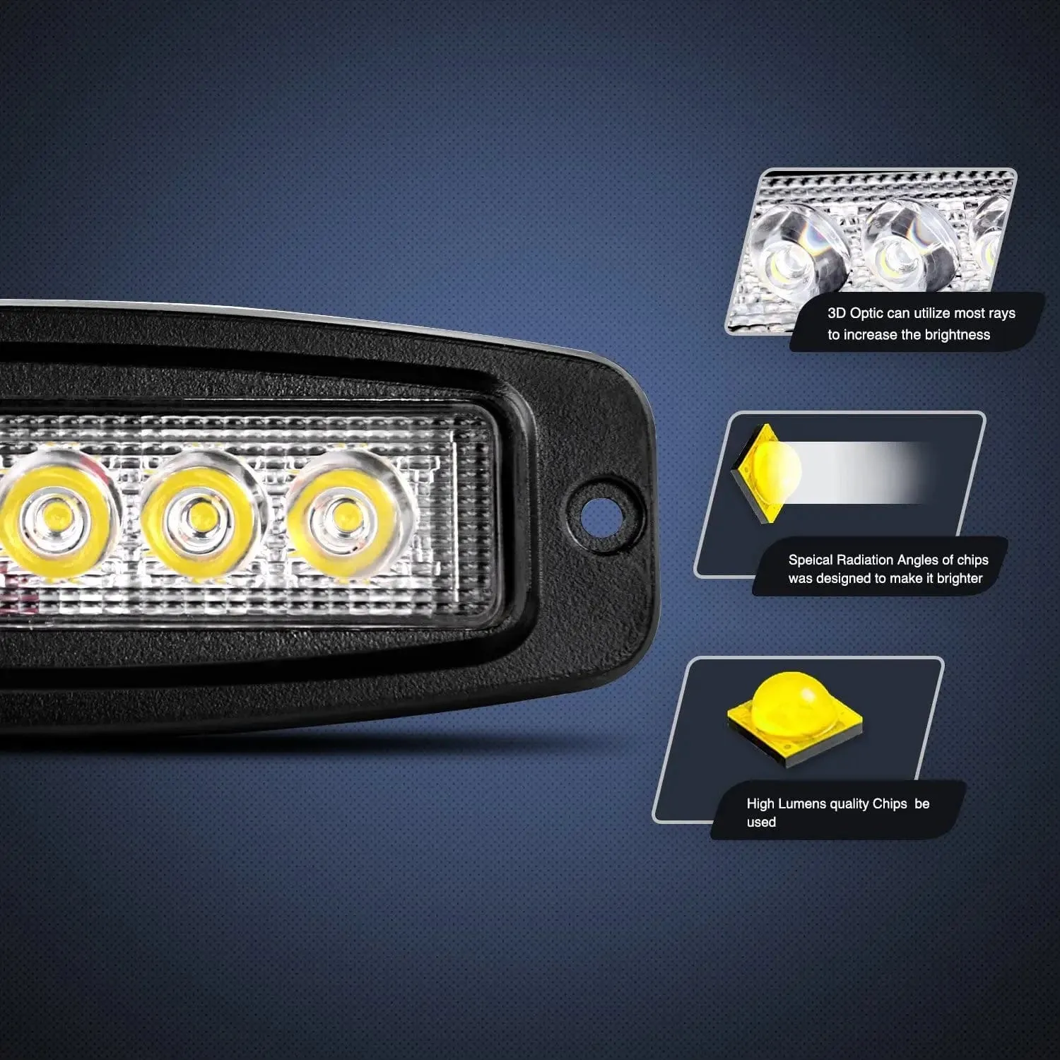 7.4 Inch 18W Spot Led Work Lights (Pair)