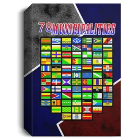 78 Municipalities Deluxe Portrait Canvas 1.5in Frame