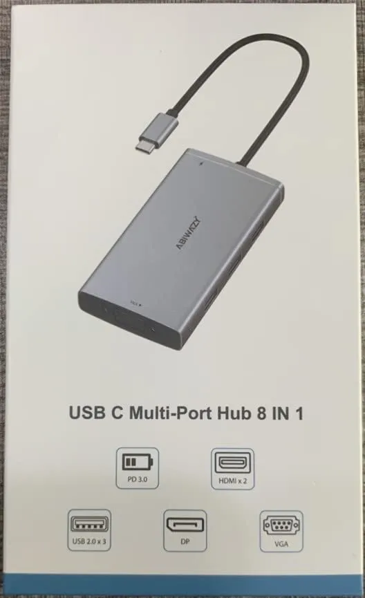 ABIWAZY USB C Docking Station Dual Monitor for HP Dell Lenovo Thinkpad Surface, 8 in 1 Computer Multiple Monitor Hub Adapter to Dual 4K HDMI,DisplayPort,VGA, 00W PD,3 USB for Windows Laptops(Black)