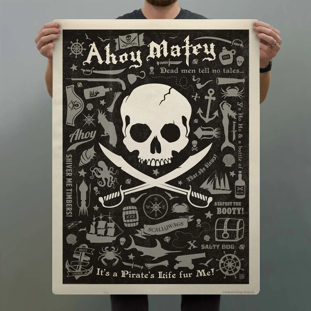 Ahoy Matey Pirate Pattern Decal