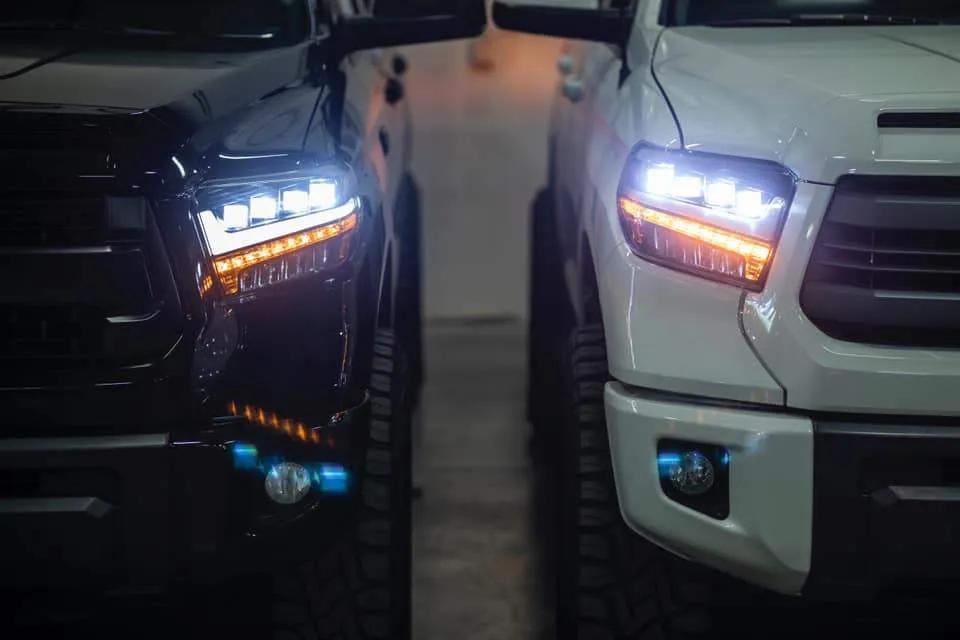 Alpha Owls Headlights Toyota Tundra (2014-2019) Quad Pro LED Black / 5500K Super White
