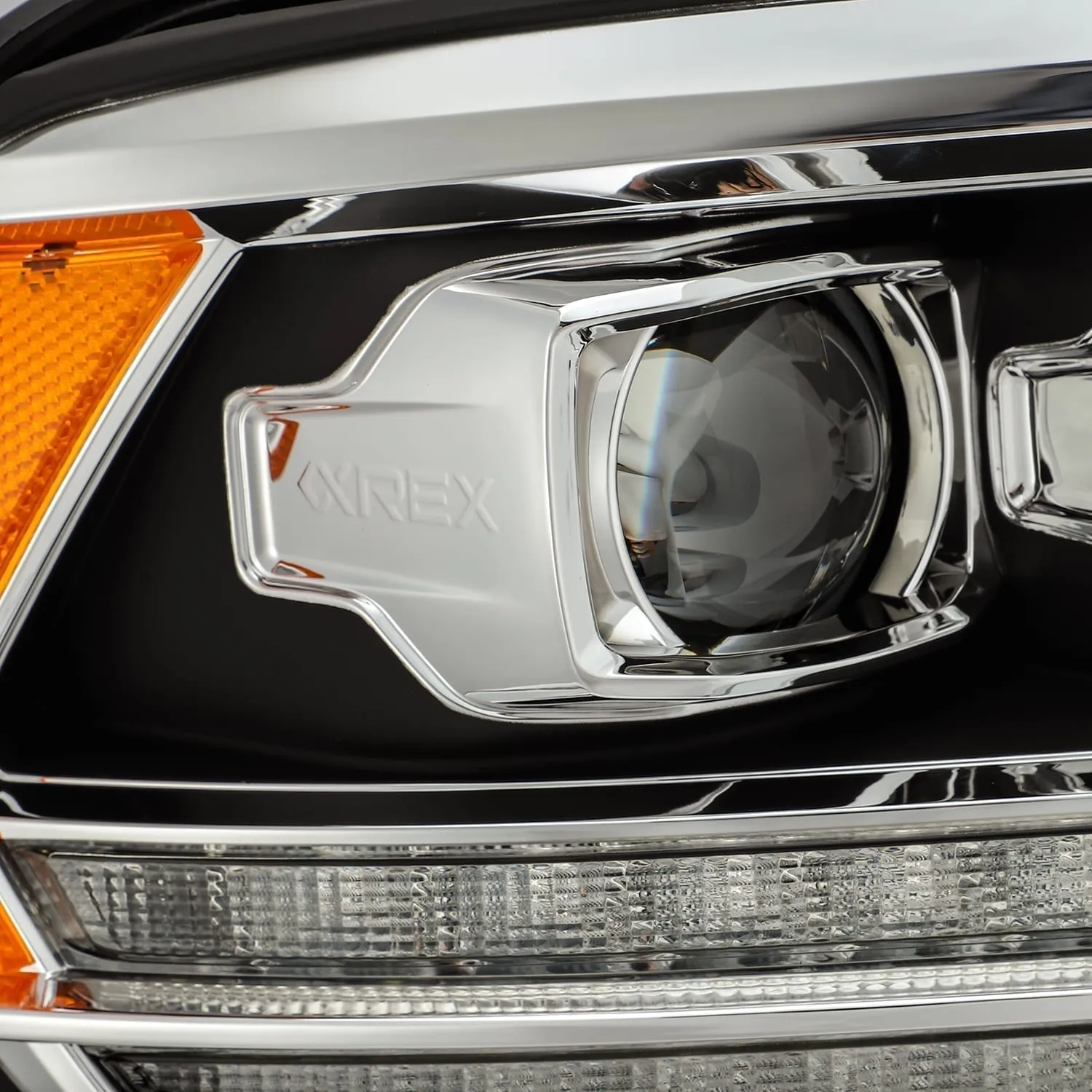 AlphaRex Dual LED Projector Headlights Dodge Ram Truck (2009-2018) LUXX Series w/ Sequential Turn Signal - Black - 5th Gen 2500 Style