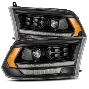 AlphaRex Dual LED Projector Headlights Ram 1500/2500/3500 (06-08) LUXX Series w/ Sequential Turn Signal - Black - 5th Gen 2500 Style