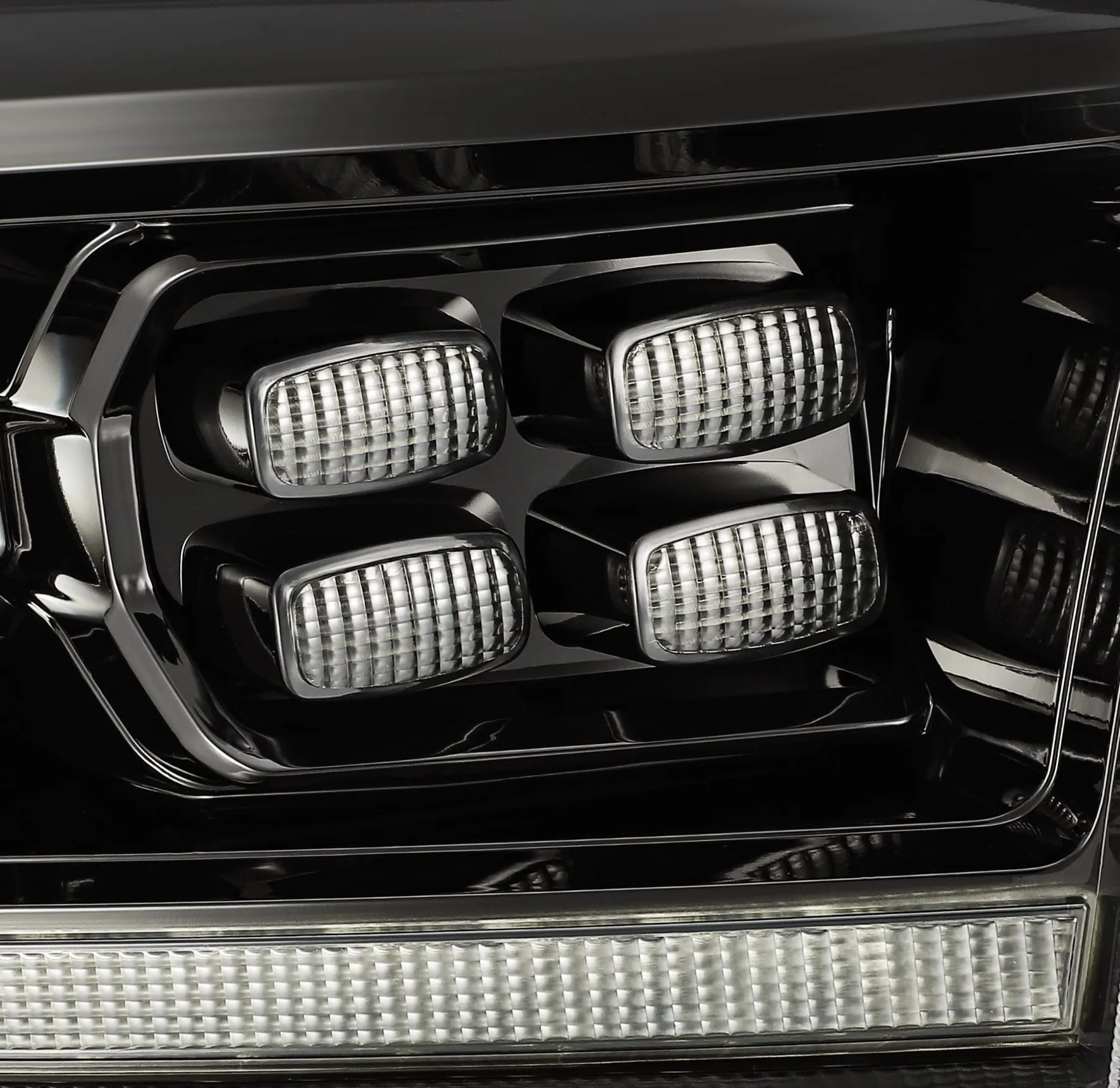 AlphaRex Dual LED Projector Headlights Ram 1500/2500/3500 (06-08) LUXX Series w/ Sequential Turn Signal - Black - 5th Gen 2500 Style