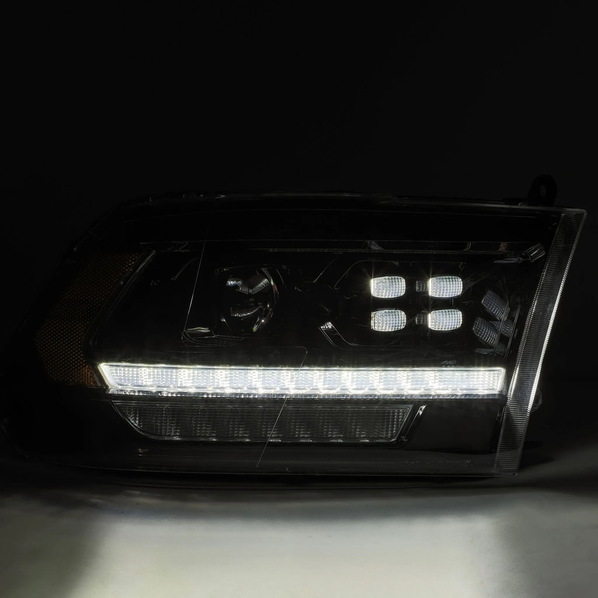 AlphaRex Dual LED Projector Headlights Ram 1500/2500/3500 (06-08) LUXX Series w/ Sequential Turn Signal - Black - 5th Gen 2500 Style