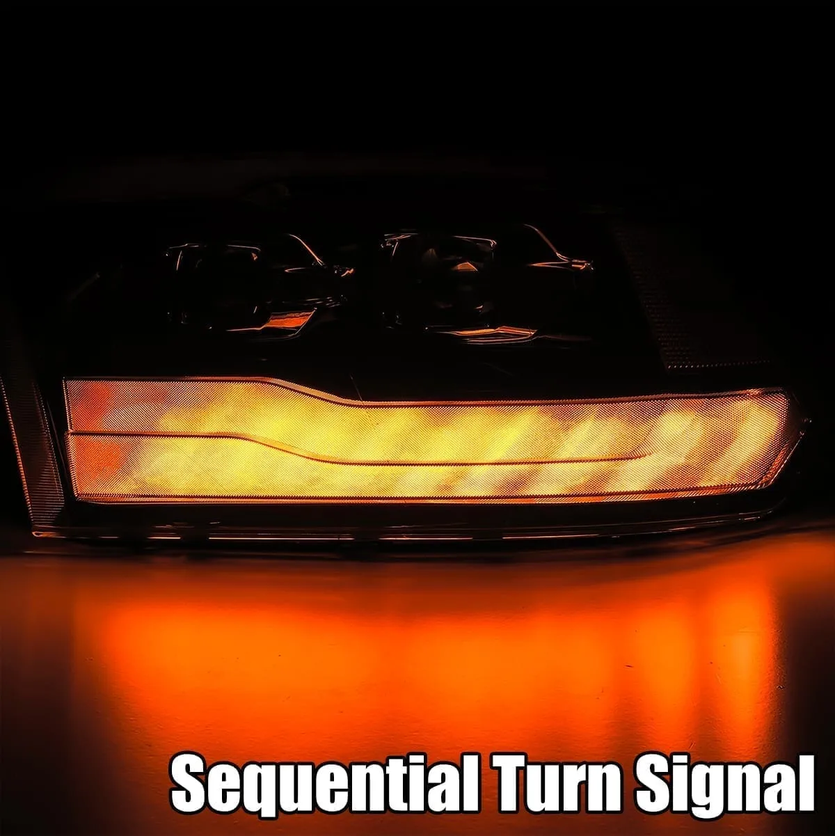 AlphaRex Dual LED Projector Headlights Ram 1500/2500/3500 [LUXX Series - Sequential Turn Signal] (06-08) Alpha-Black or Chrome