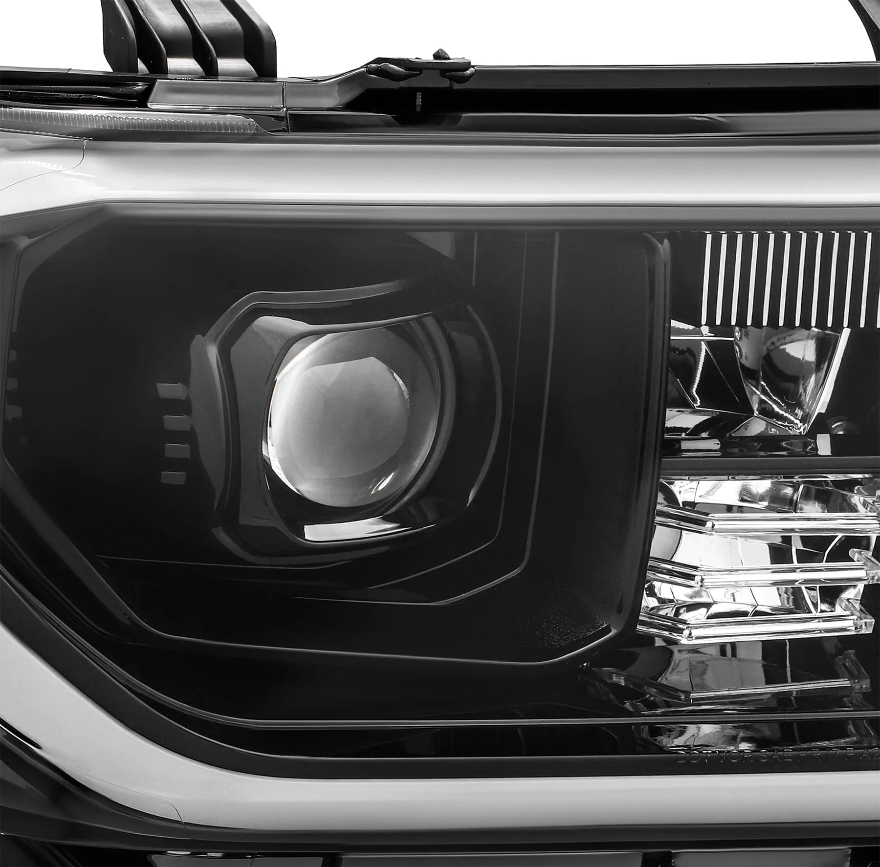 AlphaRex Dual LED Projector Headlights Toyota Sequoia [LUXX Series - DRL Light Tube] (08-13) Alpha-Black / Black / Chrome