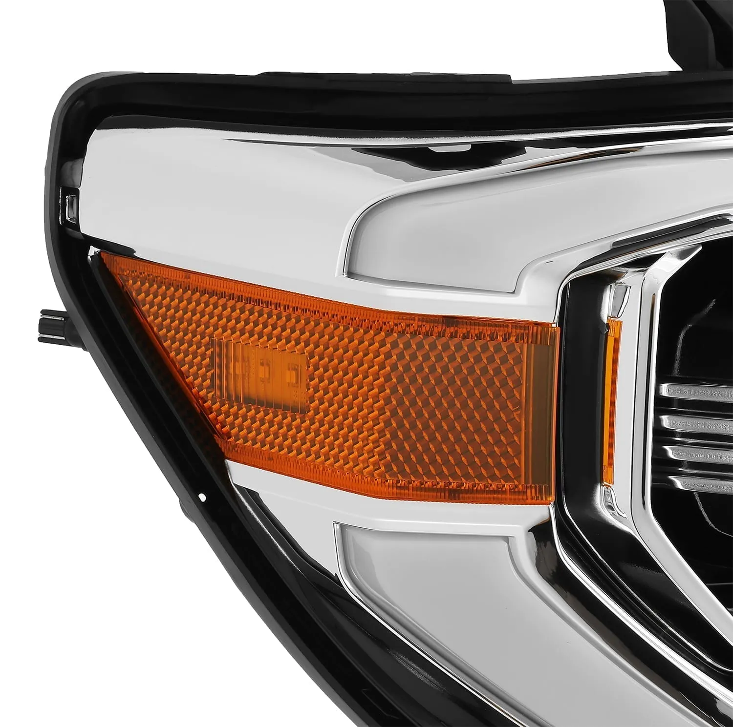 AlphaRex Dual LED Projector Headlights Toyota Tundra (07-13) LUXX Series w/ DRL Light Tube - Black / Chrome