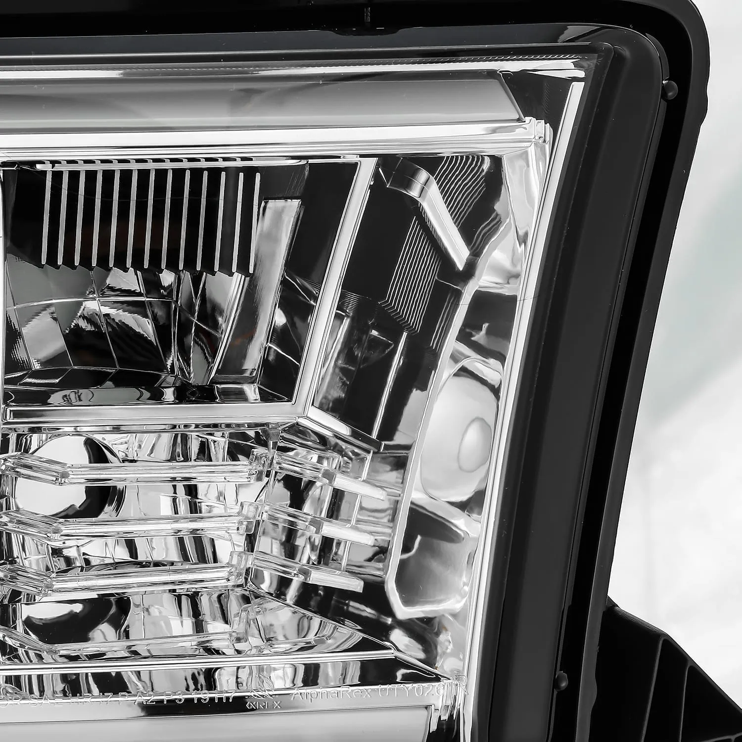 AlphaRex Dual LED Projector Headlights Toyota Tundra (07-13) LUXX Series w/ DRL Light Tube - Black / Chrome