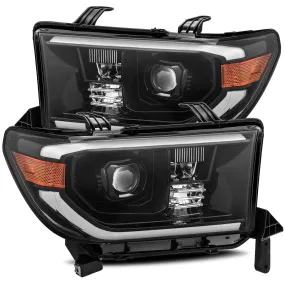 AlphaRex Dual LED Projector Headlights Toyota Tundra (07-13) LUXX Series w/ DRL Light Tube - Black / Chrome