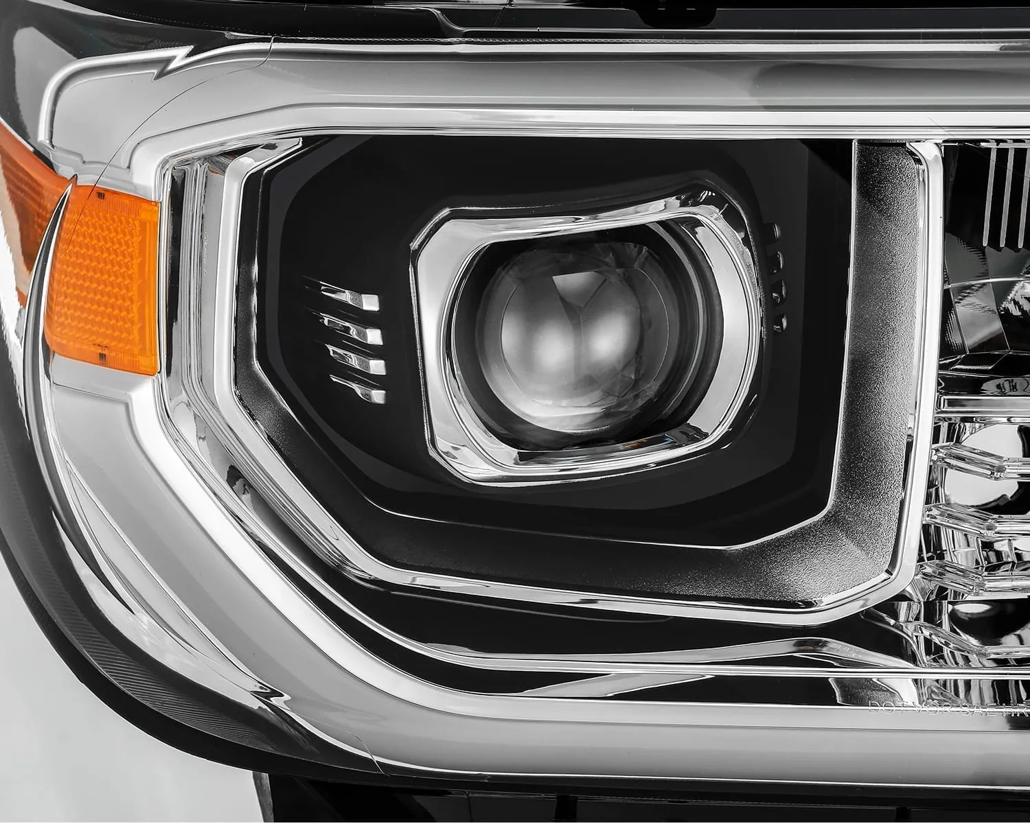 AlphaRex Dual LED Projector Headlights Toyota Tundra (07-13) LUXX Series w/ DRL Light Tube - Black / Chrome