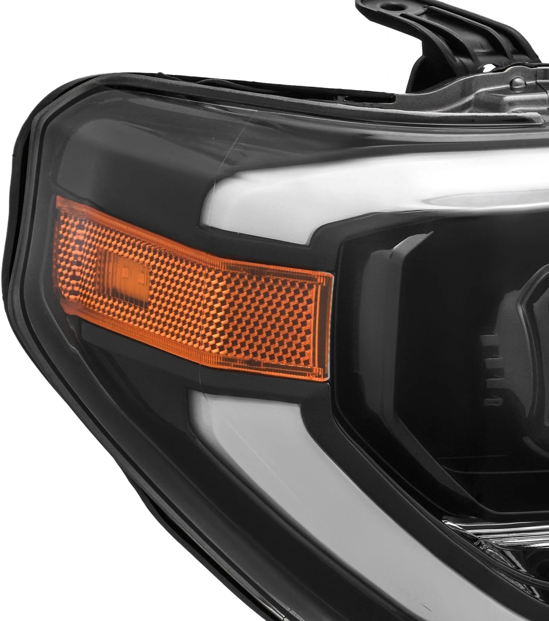 AlphaRex Dual LED Projector Headlights Toyota Tundra (2014-2021) LUXX Series w/ Sequential Turn Signal - Black / Jet Black