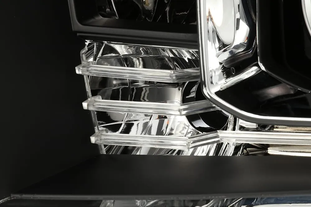 AlphaRex Dual LED Projector Headlights Toyota Tundra (2014-2021) LUXX Series w/ Sequential Turn Signal - Black / Jet Black