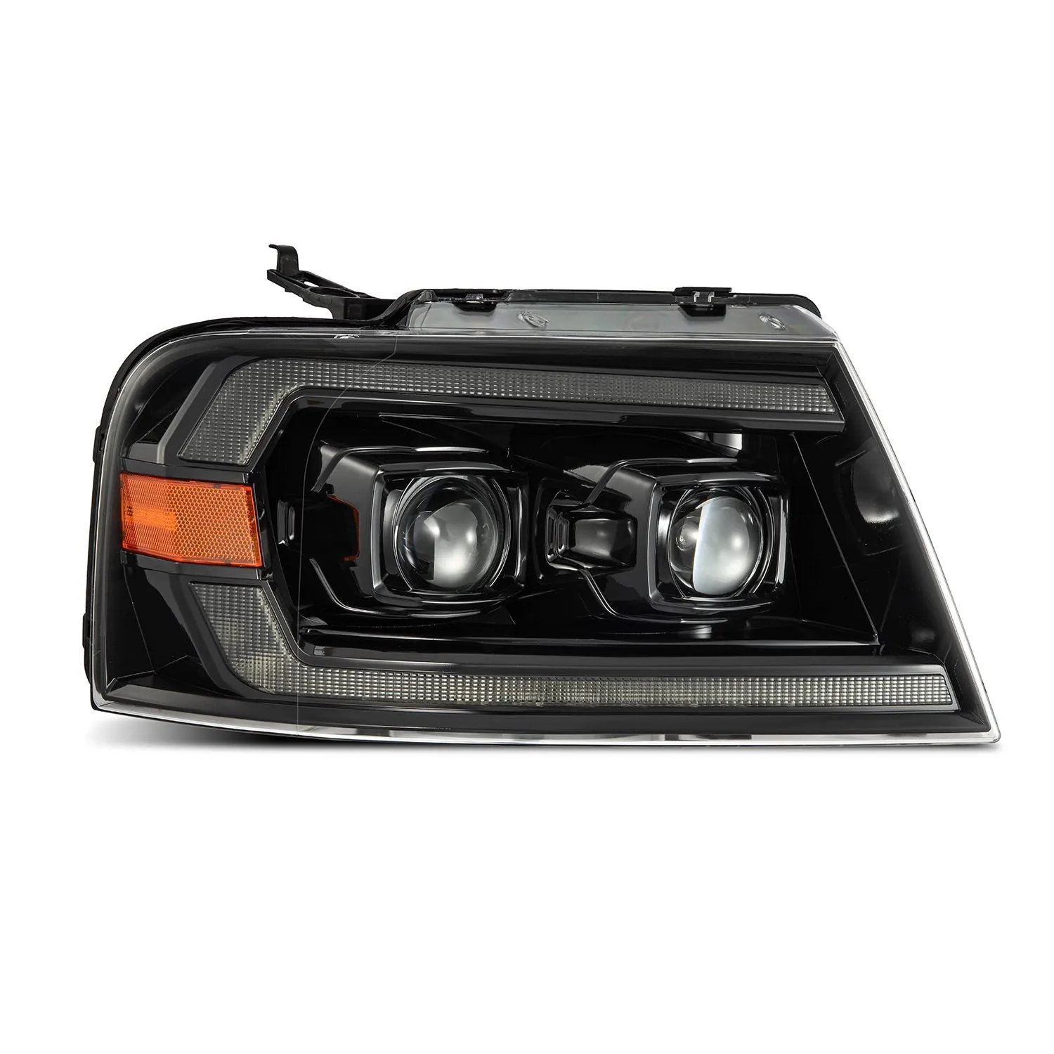 AlphaRex LED Projector Headlights Ford F150 (04-08) [LUXX Series - DRL Light Tube] Black / Chrome / Alpha-Black