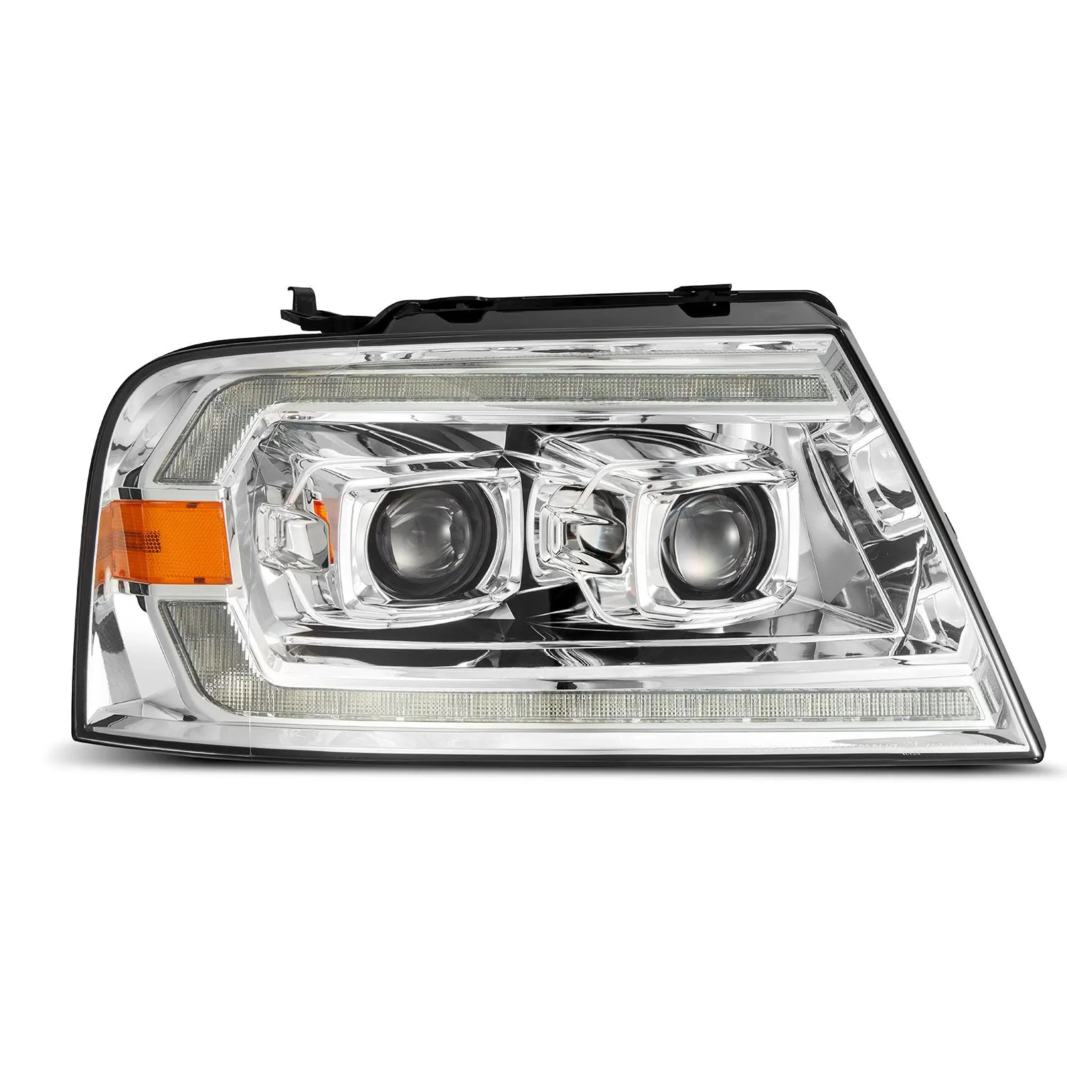 AlphaRex LED Projector Headlights Ford F150 (04-08) [LUXX Series - DRL Light Tube] Black / Chrome / Alpha-Black