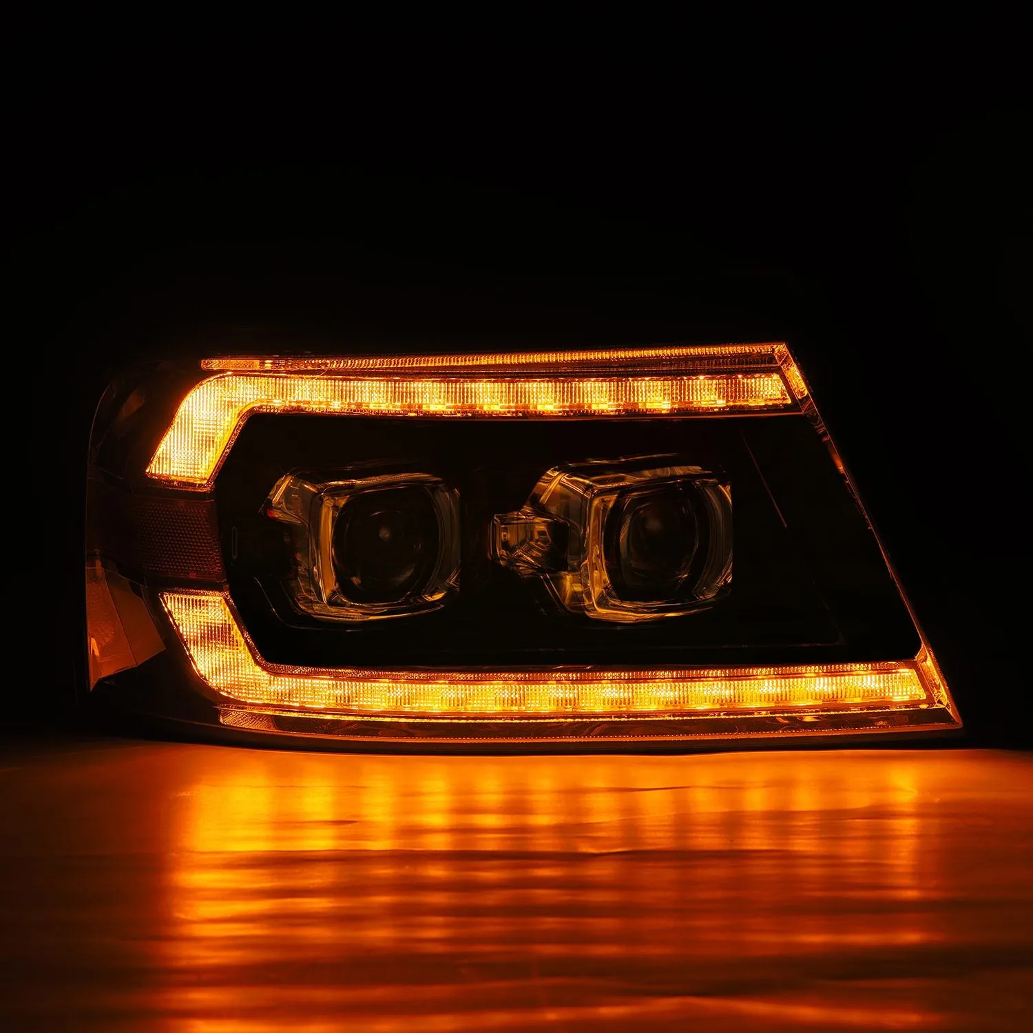 AlphaRex LED Projector Headlights Ford F150 (04-08) [LUXX Series - DRL Light Tube] Black / Chrome / Alpha-Black