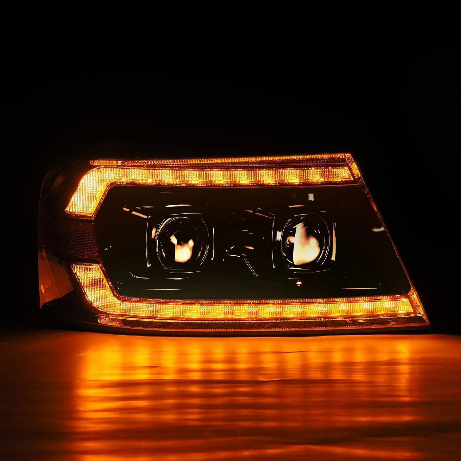AlphaRex LED Projector Headlights Ford F150 (04-08) [LUXX Series - DRL Light Tube] Black / Chrome / Alpha-Black