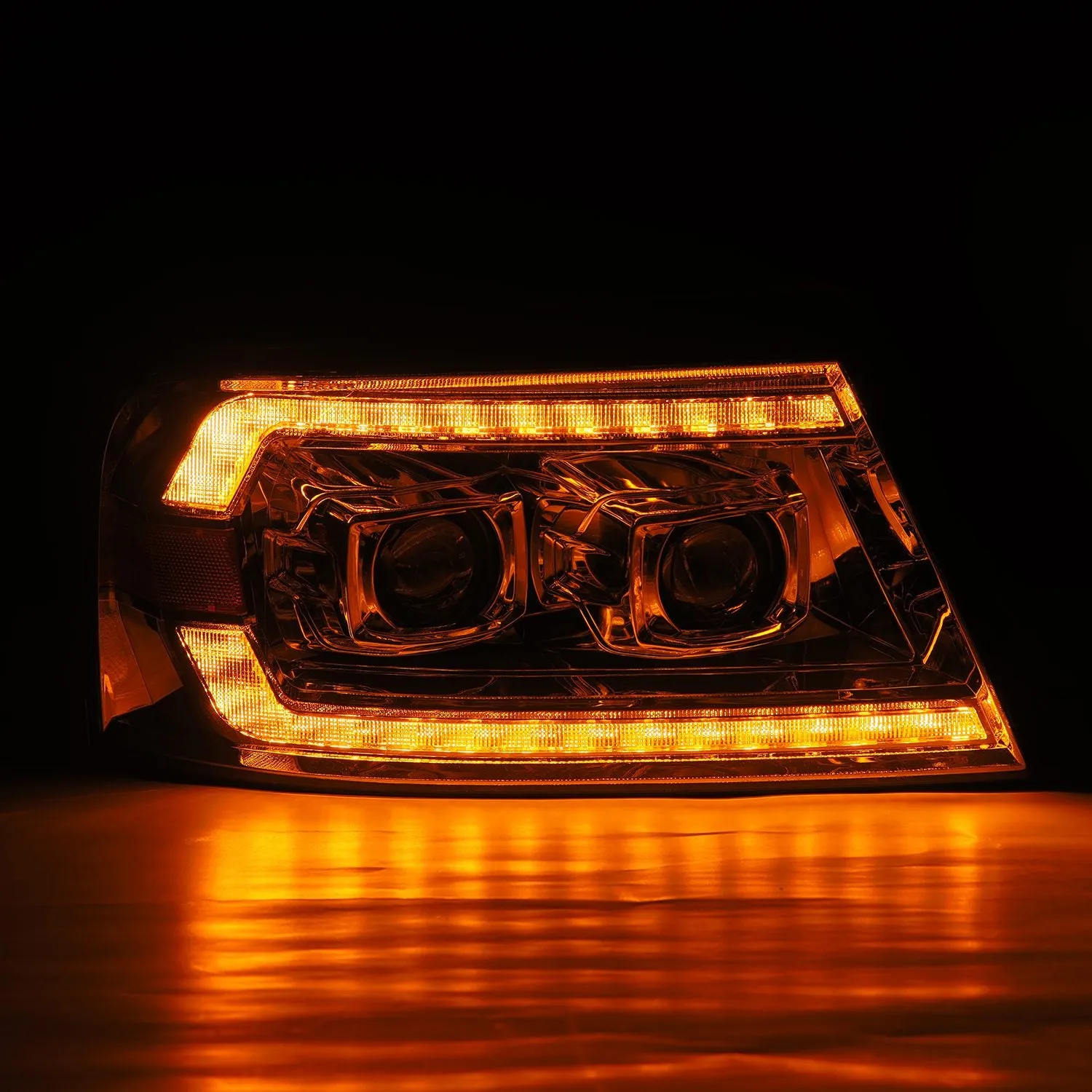 AlphaRex LED Projector Headlights Ford F150 (04-08) [LUXX Series - DRL Light Tube] Black / Chrome / Alpha-Black