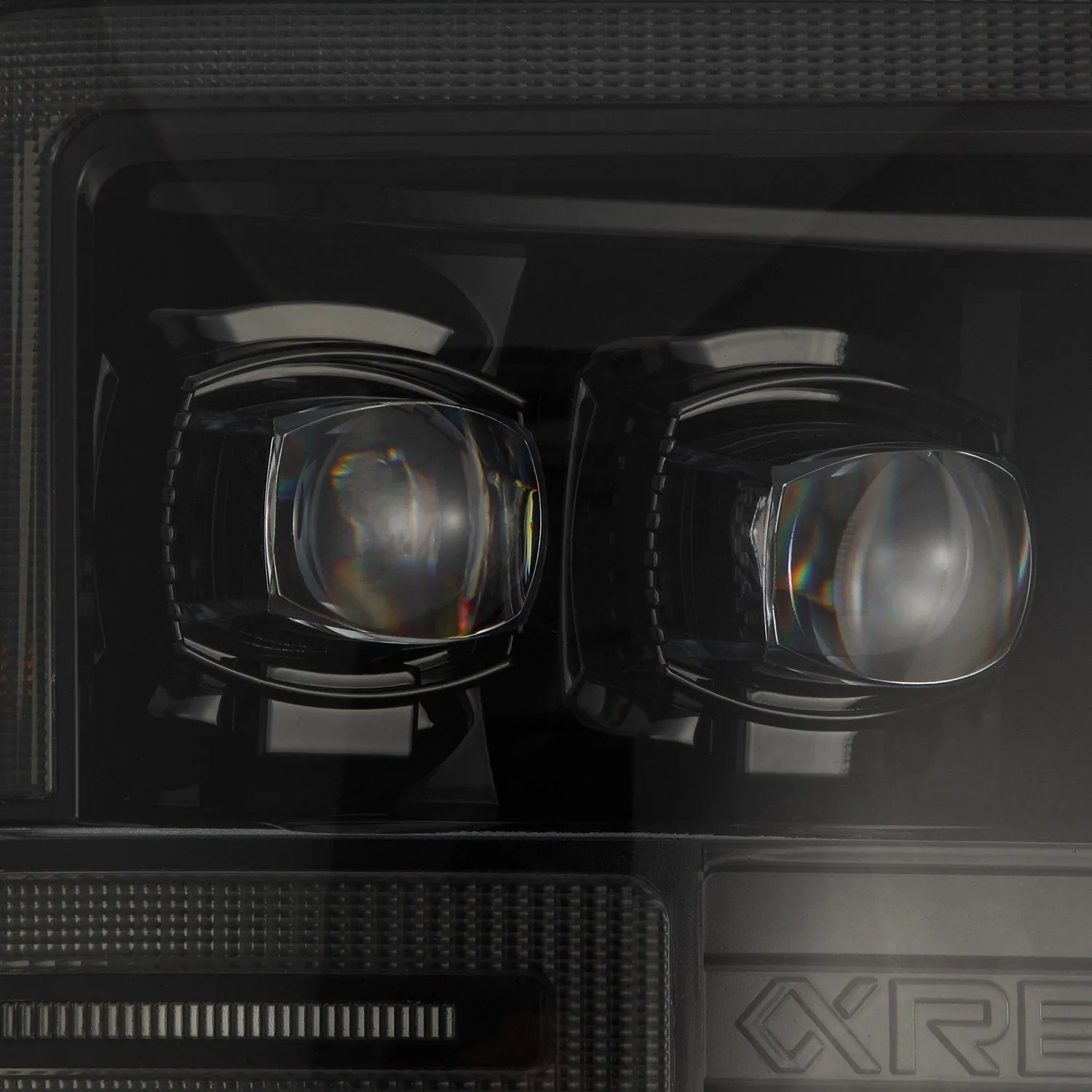 AlphaRex LED Projector Headlights Ford Super Duty (08-10) [3D Ice-Cube LED - NOVA Series w/ DRL] Alpha-Black or Black